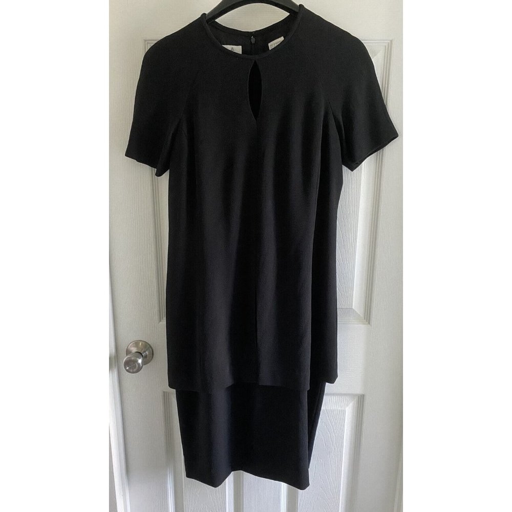 Liz Claiborne Size 6 Layered Black Dress Knee Length Professional Wedding Funera - Picture 1 of 6